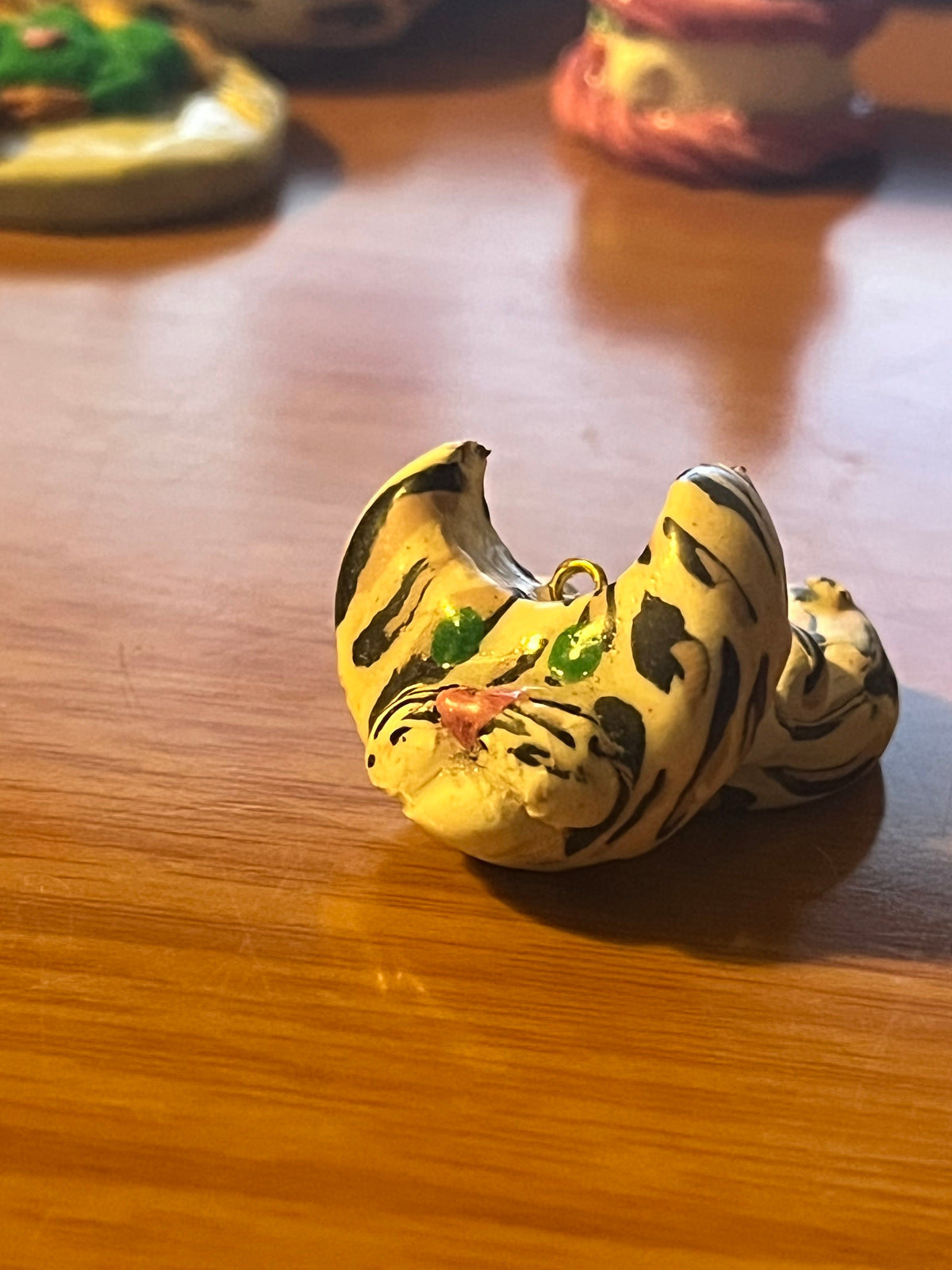 Handmade Leopard Crescent Moon Polymer Clay Earrings